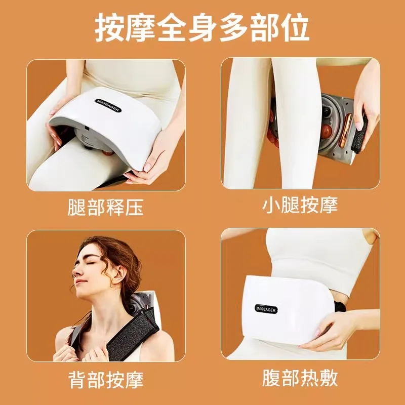 Abdominal massage instrument with automatic heating and massaging function