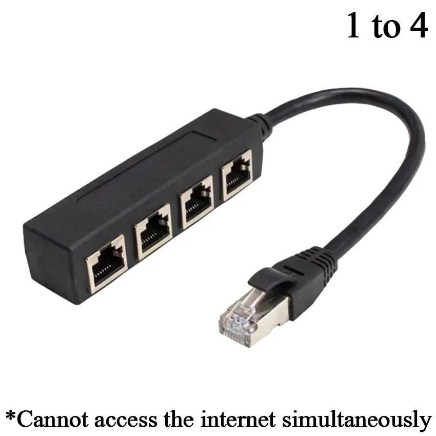 3 In 1 RJ45 Splitter LAN Ethernet Network RJ45 Connector Extender Adapter Cable for Networking Extension 1 Male To 3/4 Female