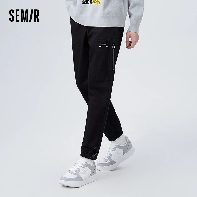 Semir Casual Pants Men Winter Heat Storage Warmth Simple Classic Stylish Daily Workwear Loose Legged Trousers