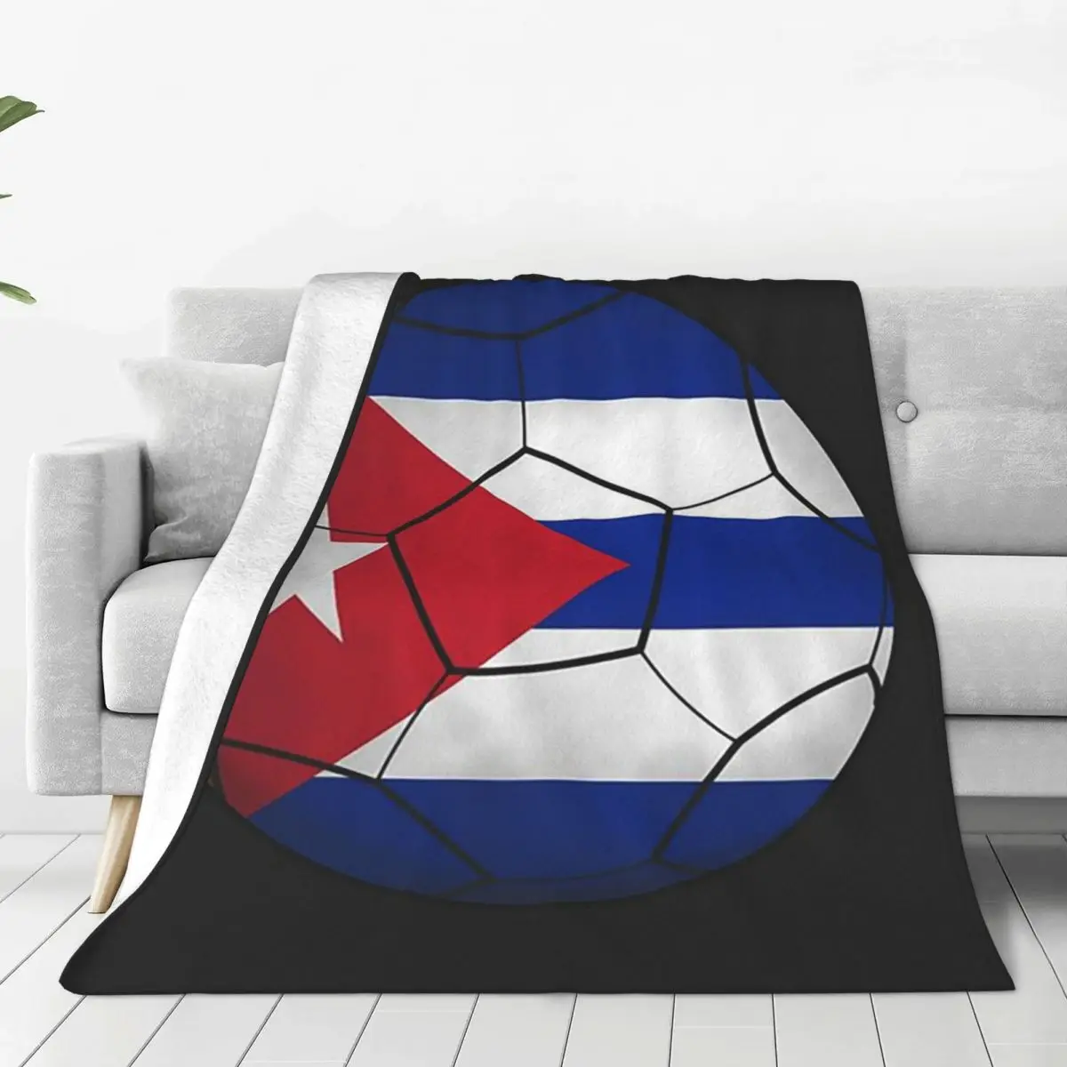 Cuba Cuban Flag Football Blanket Soft Warm Flannel Throw Blanket Bedspread for Bed Living room Picnic Travel Home Couch