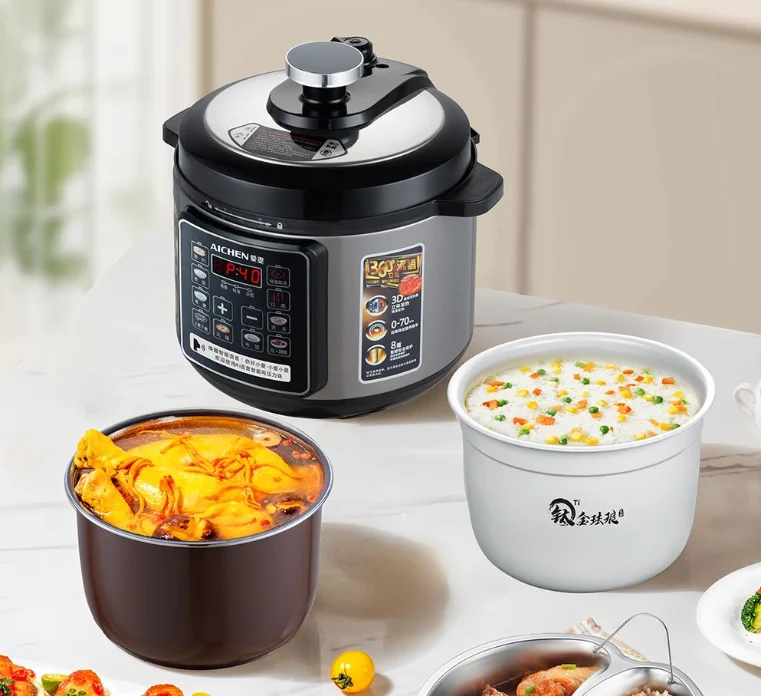 

Многофункциональная электрическая скороварка с титановым эмалированным покрытием, 6-литровая емкость, для приготовления риса, супов и приготовления на пару.