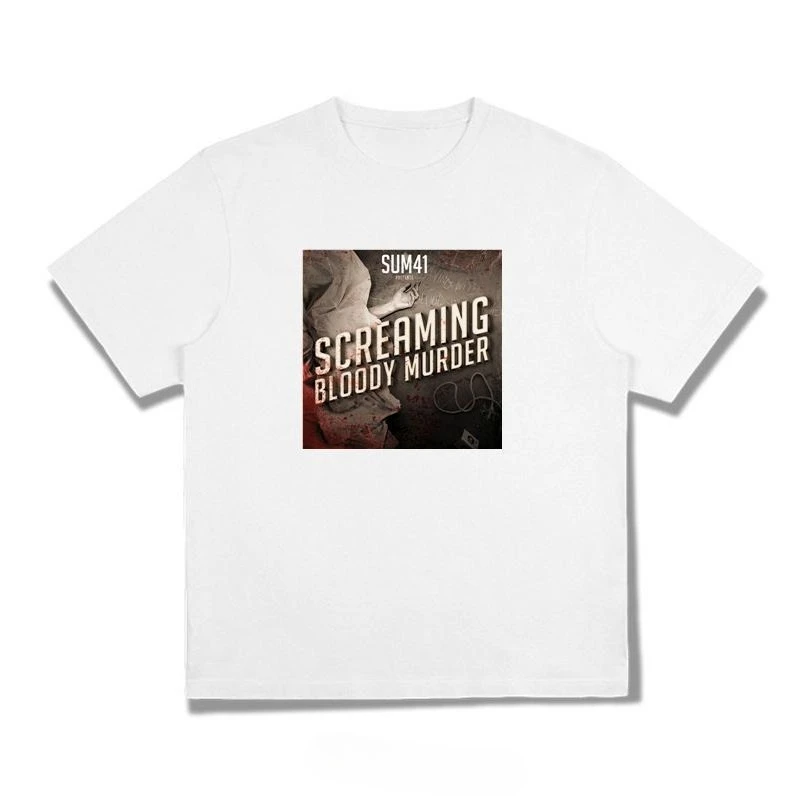 Sum 41's Pop-punk Band's Hard Metal Rock Album Cover T-shirt with Loose Fit, Made of Pure Cotton, Featuring A Unique Style.