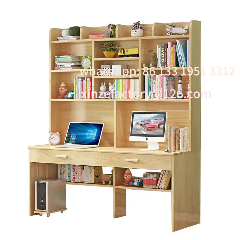 

Bookshelf all-in-one table modern simple home student computer desktop table bedroom children's writing table
