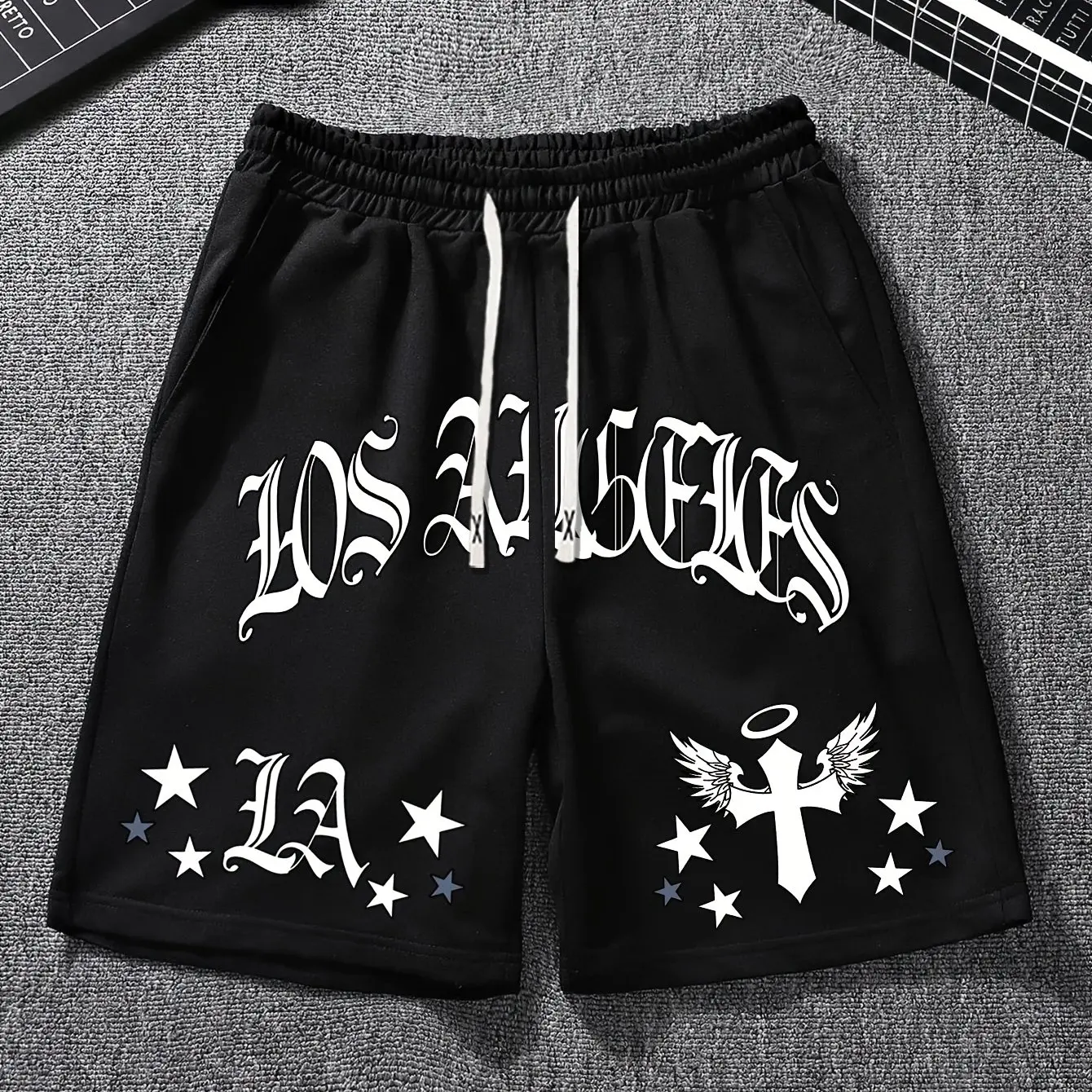 

Men's Drawstring Waist Printed Shorts Men Clothing Shorts for Men