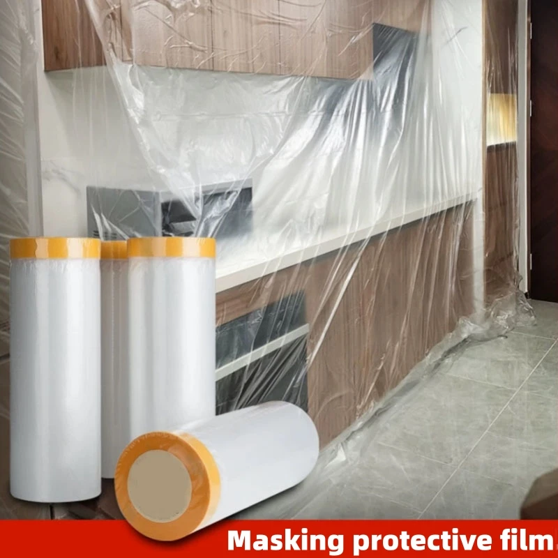 

55/110cm 20 Meters No Trace Plastic Car Spray Paint Textured Paper Protection Film Furniture Decor Dust Cover Paper Masking Film