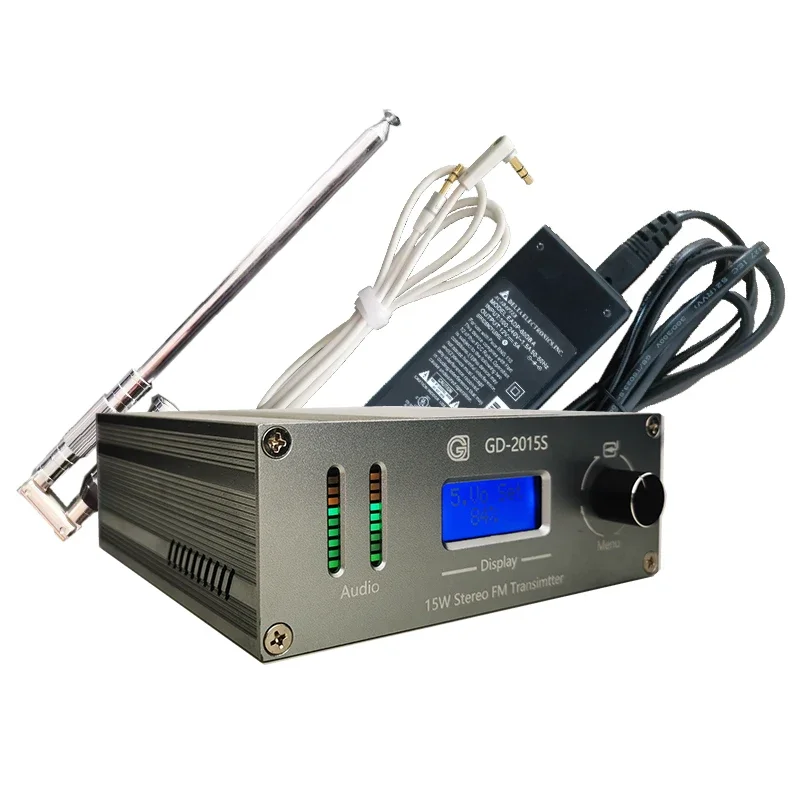 

15W FM Radio Transmitter GD-2015S-ALL with Antenna And Adapter PLL FM Antenna Transmitter 87.5-108MHz