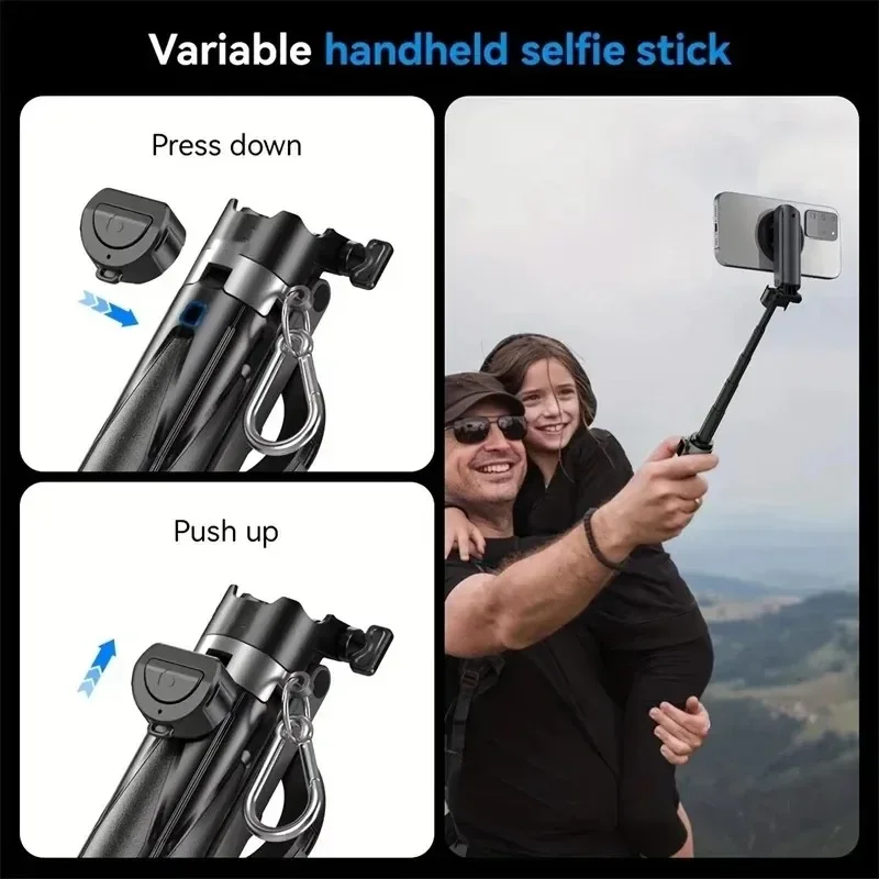 For Magsafe Tripod Bluetooth Remote Magnetic Mini Selfie Stick For iPhone Android Magsafe Travel Monopod Mobile Phone Stabilizer