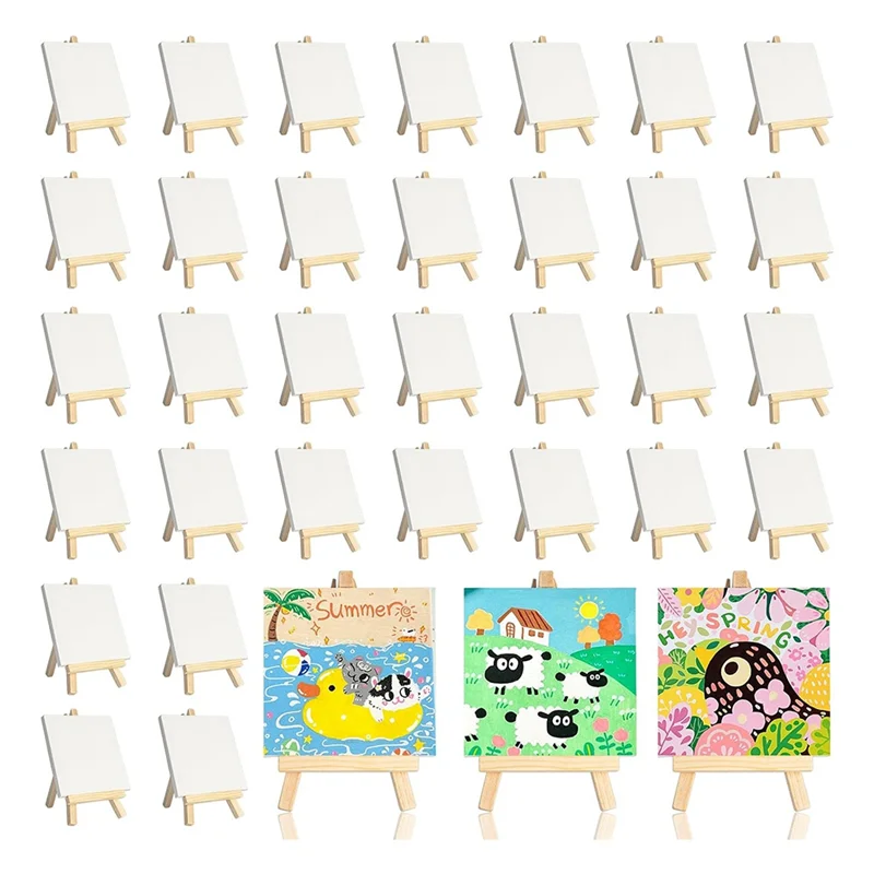 

Мини-холсты ABSE с наборами мольбертов, небольшой холст для рисования с мини-мольбертом, набор для рисования художественных холстов 4 х 4 дюйма