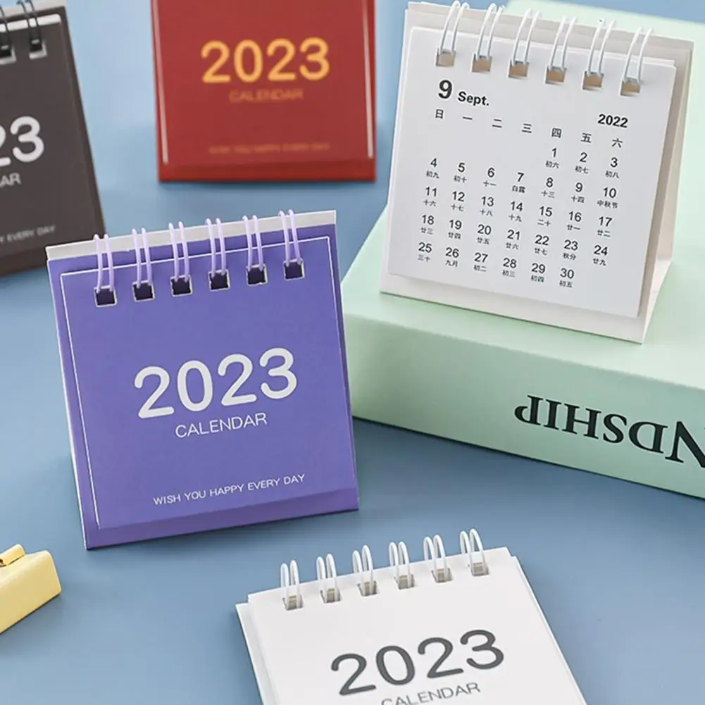 Duurzaam Desktop Kalender Self-Staande Lichtgewicht 2023 Permanent Flip Desktop Kalender Mini Kalender Kalender