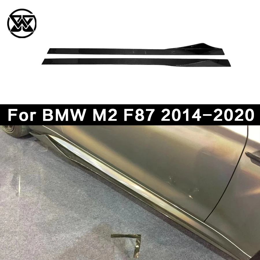 

For BMW 2 Series M2 F87 2014-2020 Carbon Fiber Side Skirts Trim Flaps Apron Car Fins Winglet Canards Splitters Body Kit