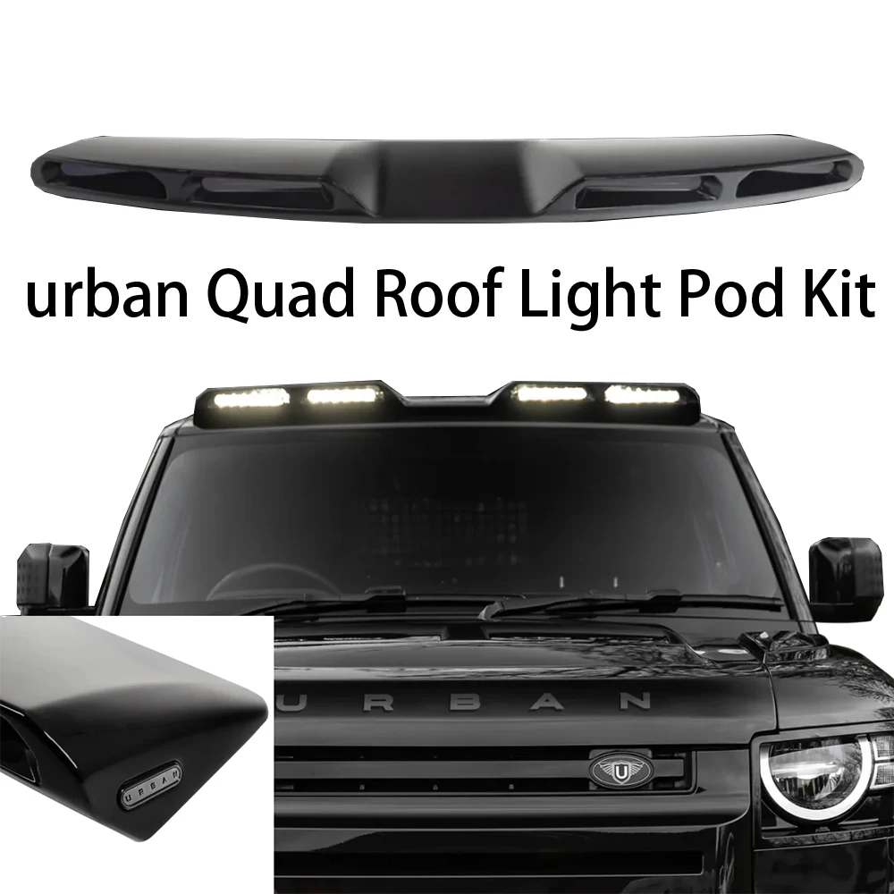 

New Defender 90 110 130 2020-2025 Urban style Quad Roof Light Pod Kit including High Power Laser Lights - Adhesive style
