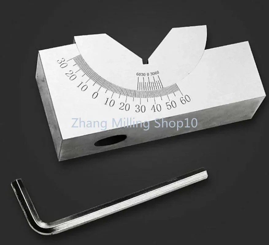 Milling Precision 90Celsius Adjustable Angle V Block 0-60Celsius Vice Grip Hold Clamp CNC Milling Machine