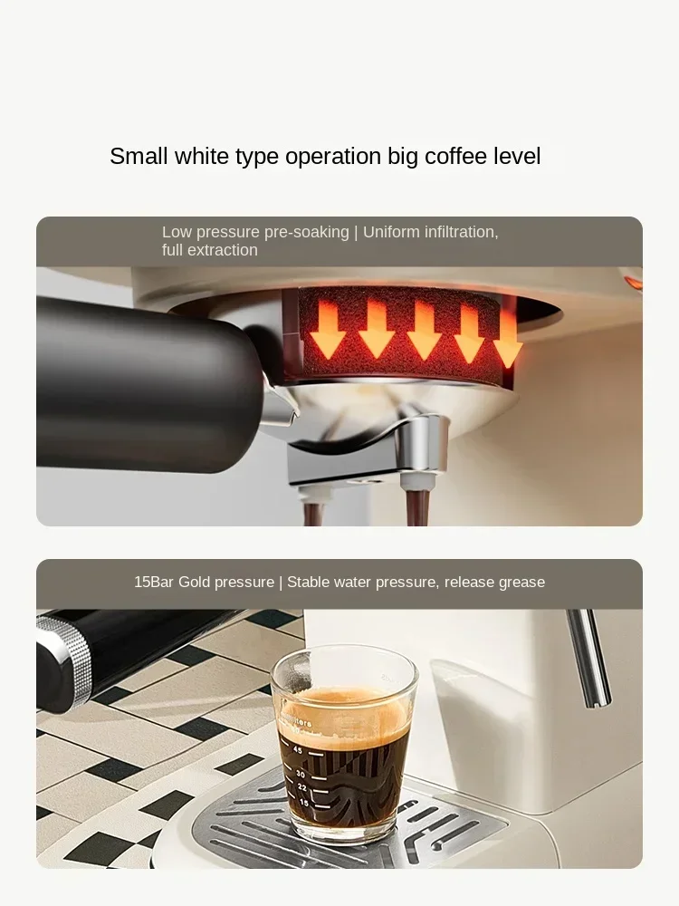 Midea KFE07 Italian coffee maker Small full semi-automatic mini espresso American all-in-one milk makerGenuine Original