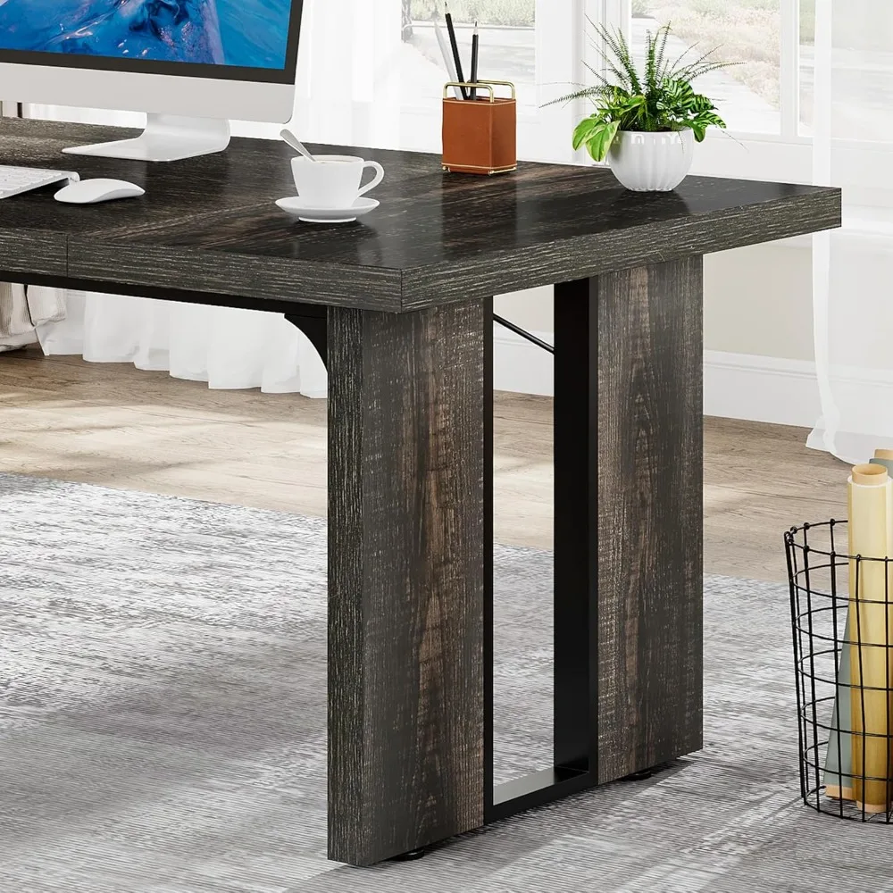 70.9" Executive Desk, Large Office Computer Desk, Simple Laptop Desk Study Writing Table Workstation for Home Office