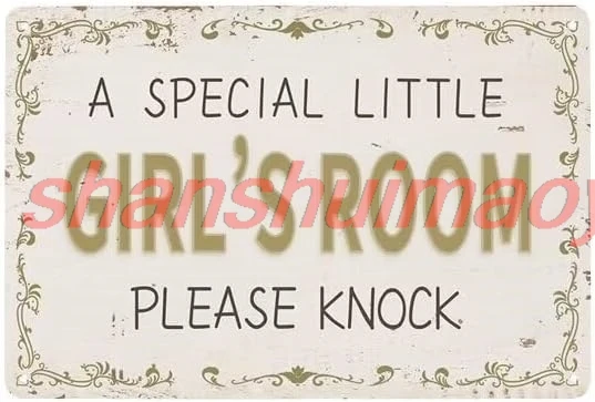 A Special Little Girl's Room Please Knock - Kid’s Room Door Sign - Room Decor for Girls - Bedroom Door Decor Tin Sign - 12x sign