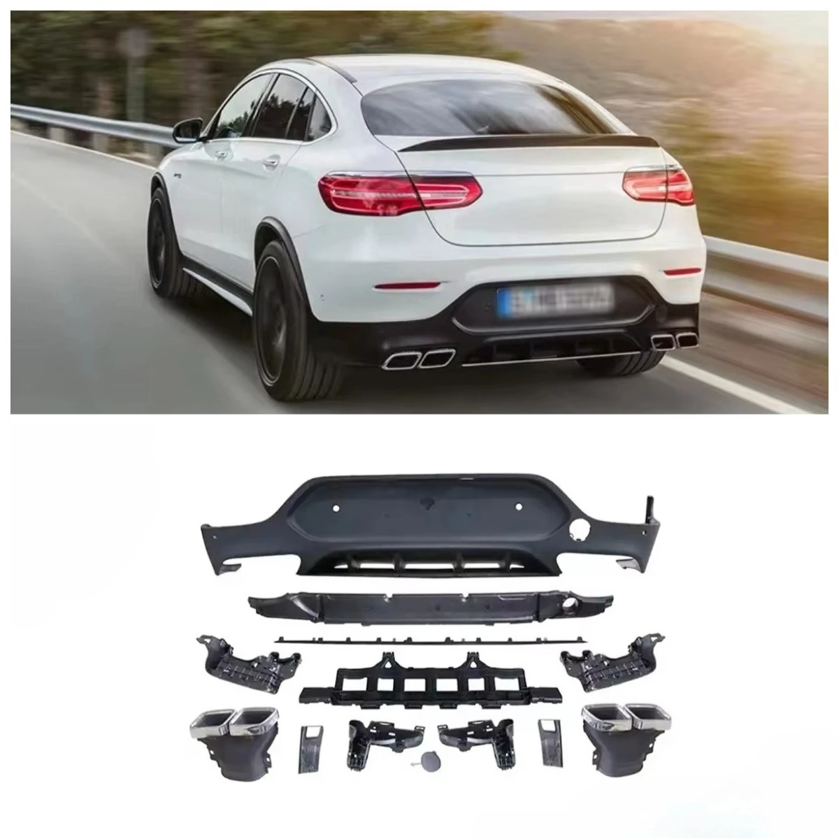 

GLC63 Coupe Style Car Rear Bumper Diffuser for X253/C253 Coupe 2016+