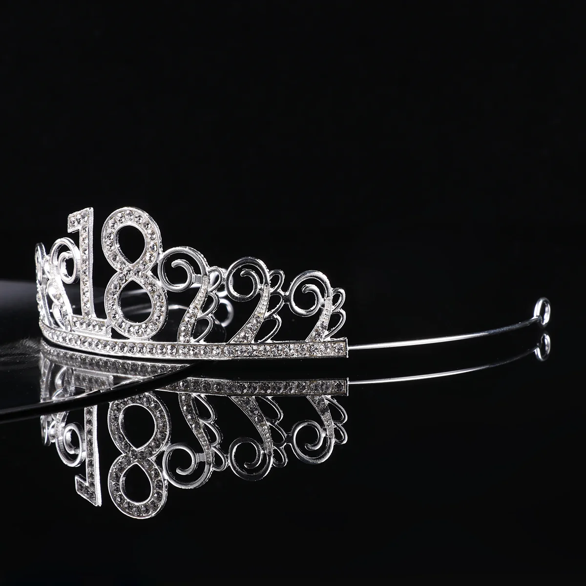 18th Alloy And Rhinestone Number Birthday Crown Comb Crown Fashionable Rhinestone Tiara Headdress Elegant Headwear Hair Accessor