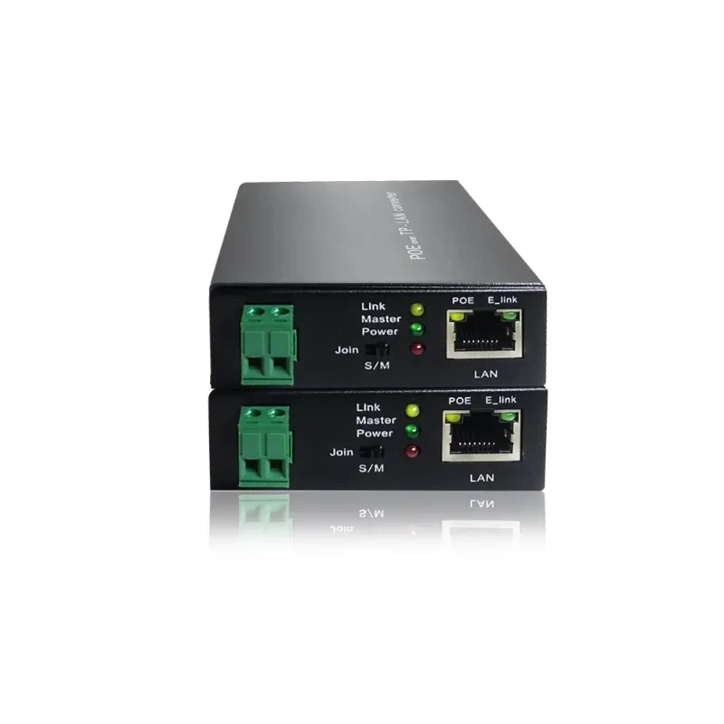 PoE Converter 10/100Mbps Over Twisted Pair 2-wire Cable 500m Long Reach PoE Ethernet Extender for IP Cameras