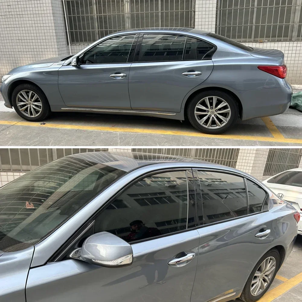 For Infiniti Q50 2013-2023 Sedan Window Chrome Delete Blackout ABC Pillars Glossy Black Stickers