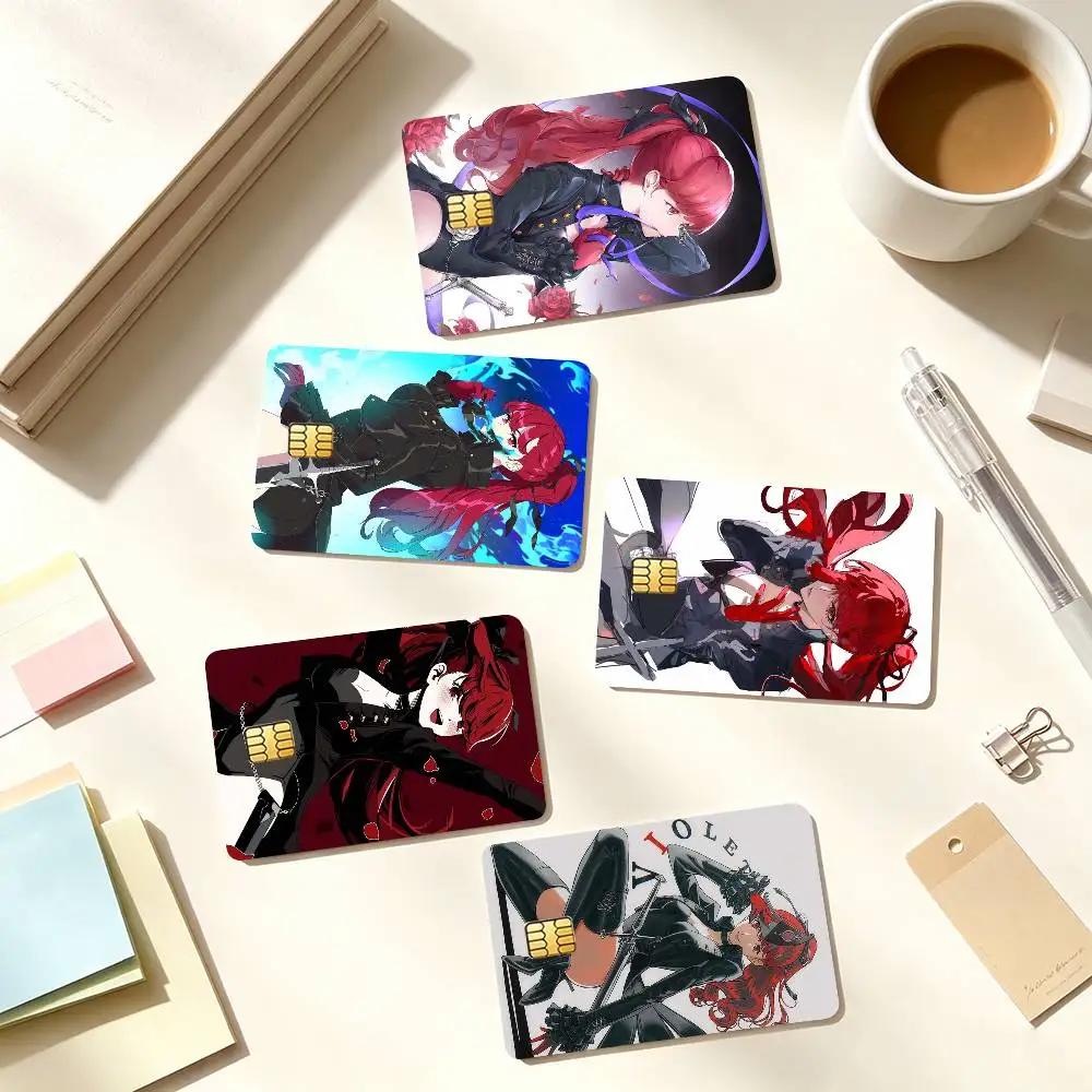 P-Persona 5 Royal K-Kasumi Yoshizawa, Adhesivos HD para Tarjetas de Crédito, Adhesivo Impermeable con Chip Pequeño, Calcomanía para Tarjetas de Juego, Regalo