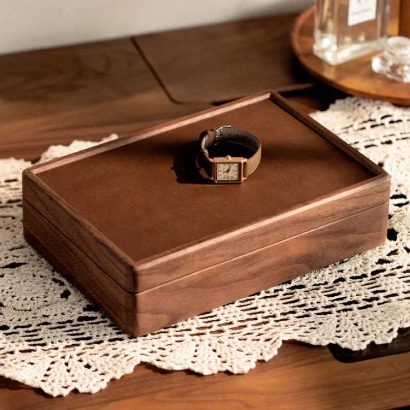 Solid Wood Jewelry Box Organizer Necklace Storage Boxes Bracelets Display Ring Holder Watch Tray Jewelry Accessories Stand Gift