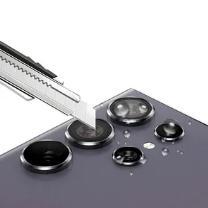 حلقة الكاميرا ماتيل لسامسونج Galxy S24 Ultra S23 FE Plus S24 + S22 S25 عدسة خلفية فائقة غطاء زجاجي مقسى غطاء خلفي واقي أعلى 10 مبيعات غطاء القضيب مع - No2