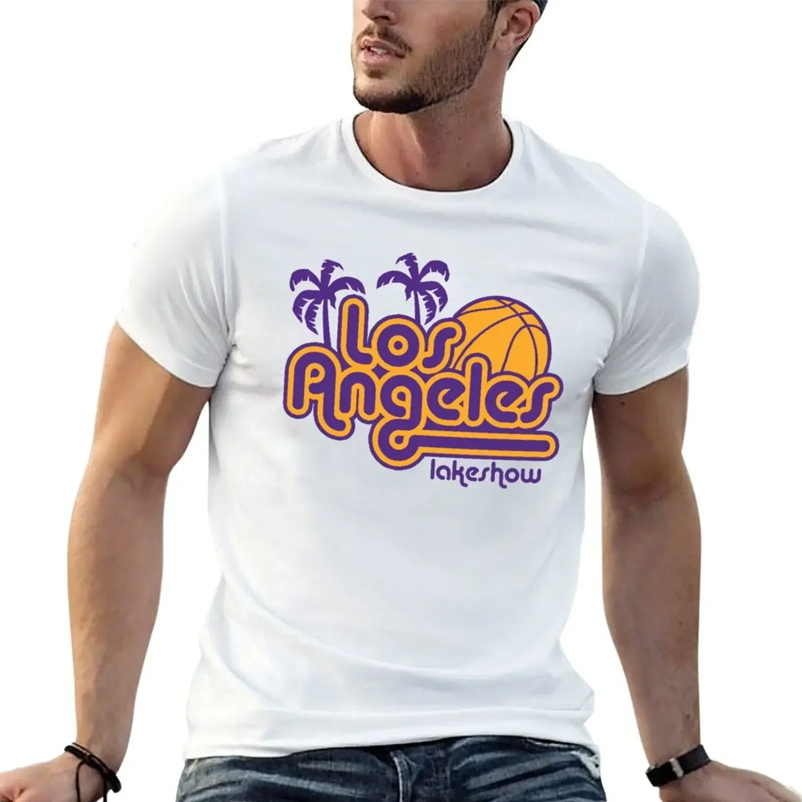 

Los Angeles Lakeshow - White T-Shirt sublime man t shirt oversized designer shirts mens graphic t-shirts funny