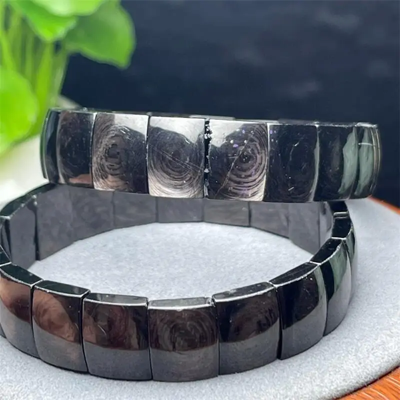 

14X11MM Natural Hypersthene Bangle Handmade Women Healing Gemstone Crystal Strand Lovers Girlfriend 1PCS