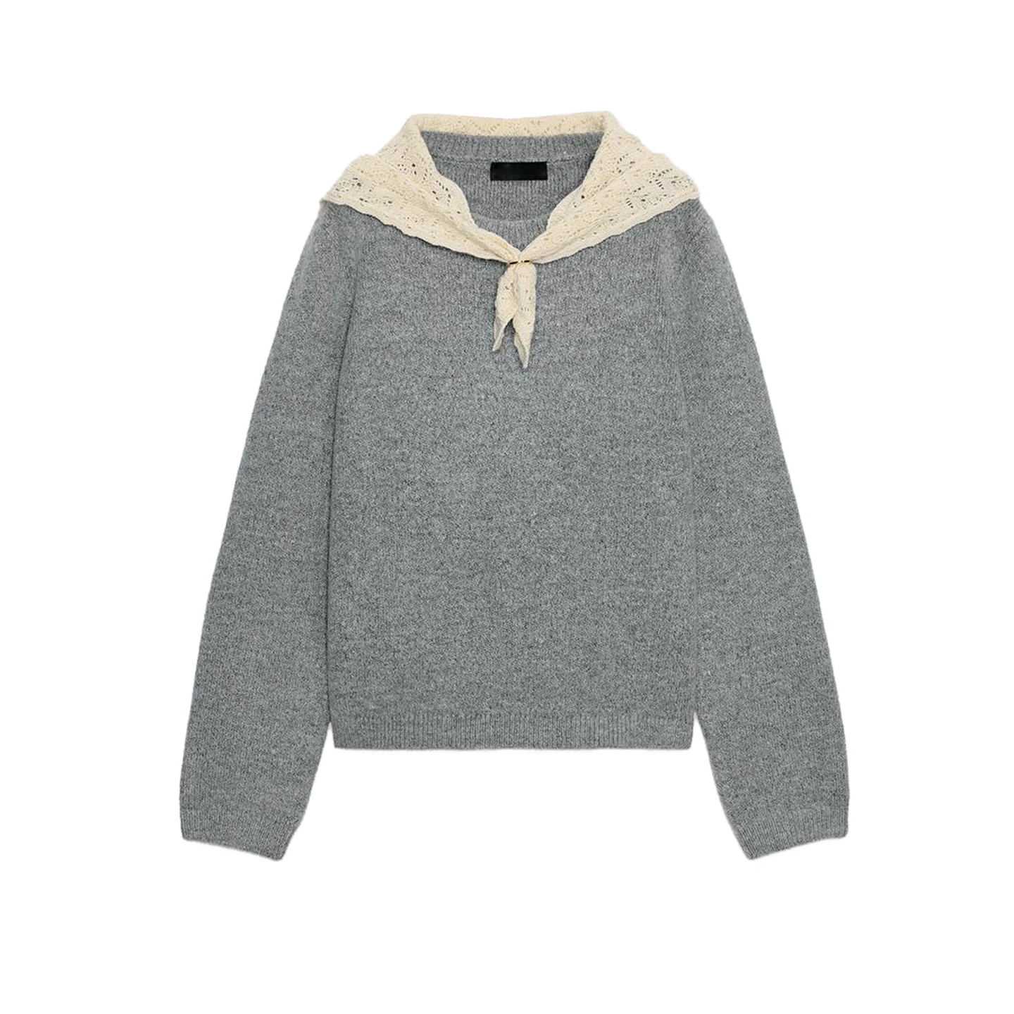 

Вязаный свитер с круглым вырезом и длинными рукавами, с узором «золотое кольцо», повседневный, из полиэфирного волокна, для девочек, простой дизайн, надевается через голову