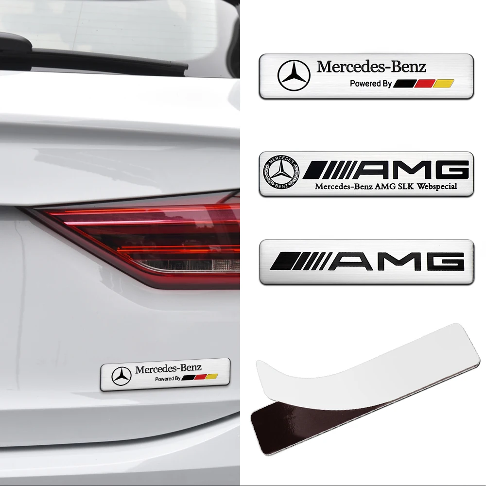 1Pcs Aluminum Alloy Car Body Rear Trunk Decoration Stickers Decal For Mercedes benz A B R G Class AMG GLK GLA GLB W204 W251 W176