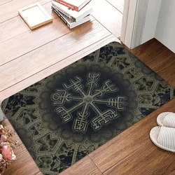 Viking Valhalla Non-slip Rug Doormat Living Room Mat Vegvisir Compass Floor Carpet Home Decor