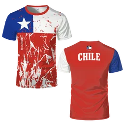 Chilean Flag Men 3D Printed T-shirt Chile Badge Summer Women Fashion T Shirt Casual Harajuku Round Neck Oversize Kids Tops Tees