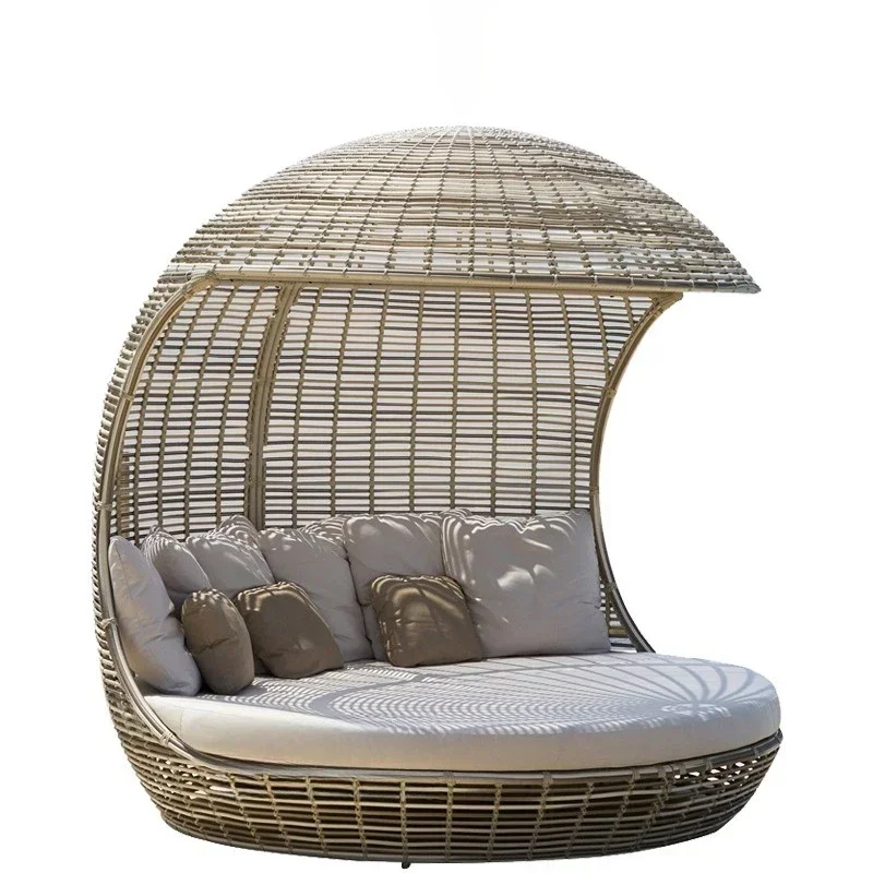 

Outdoor leisure large, bird's nest rattan chair, sofa combination, garden courtyard, large floor-to-ceiling beach couch