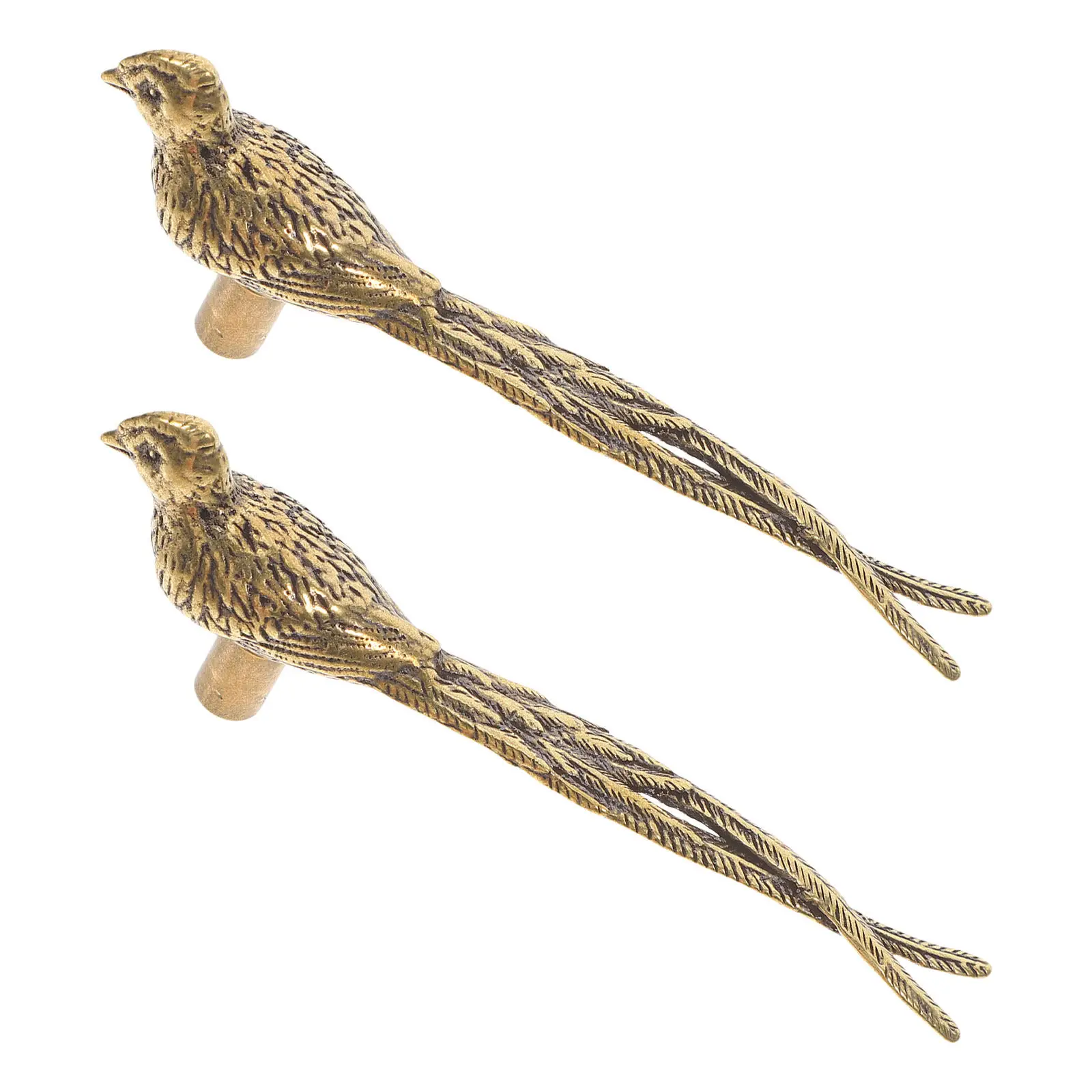 2 pcs Cabinet Door Handles Drawer Knobs Pull Wardrobe Halloween Christmas New Year Brass Animal Drawer Pulls Bird Drawer Knob