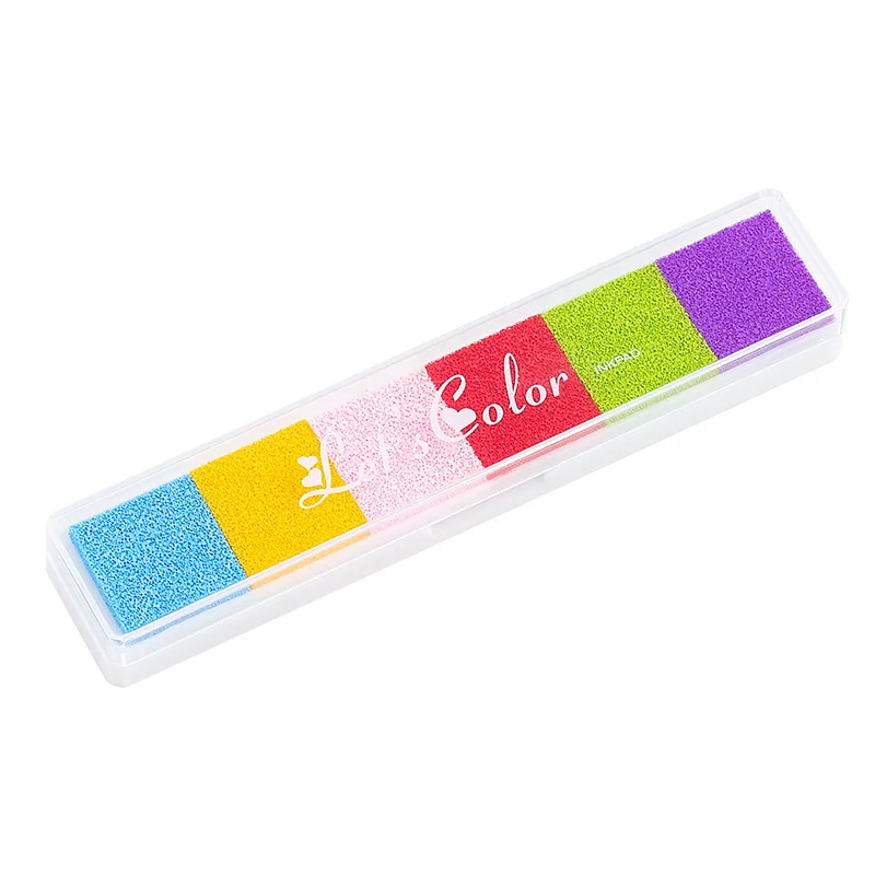 Long Gradient Color Candy Color Inkpad DIY Gradient Multicolor Stamp Pad Children Finger Painting Small Inkpad 10 Models