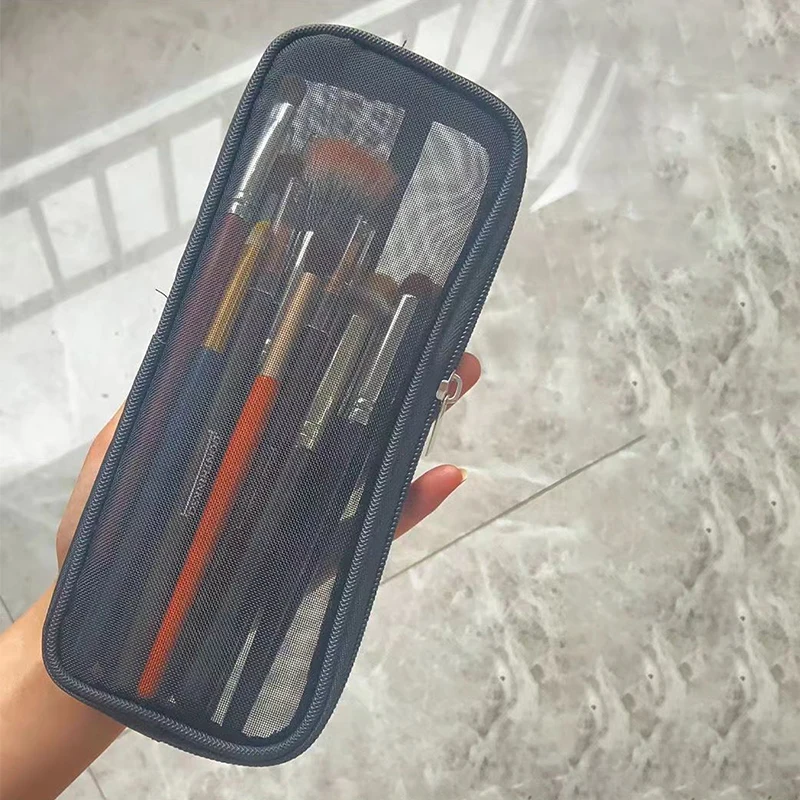 

Makeup Brush Travel Case Cosmetic Toiletry Bag Organizer for Men Women Beauty Tools Mesh Kit Pouch Wash Storage Accessories