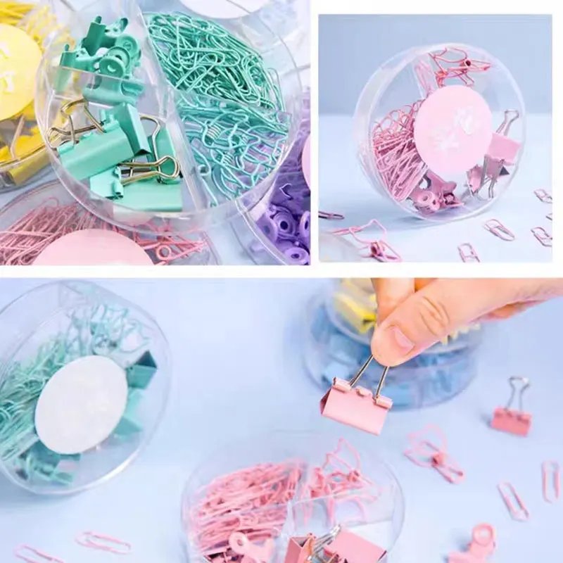 Multifuncional Binder Clips Set, Metal Clear Binder Clips, Escola Escritório Papelaria Fornecimento, 84Pcs, Conjunto