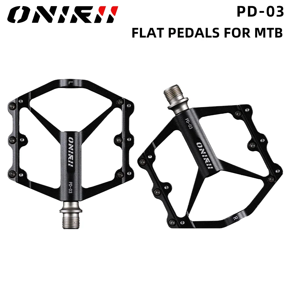 ONIRII MTB Flat Pedal with Fitting Tool Anti-slip Nails Aluminum Bearing for XC Mountain/ Folding/Road /Fixed Gear Bike NEW