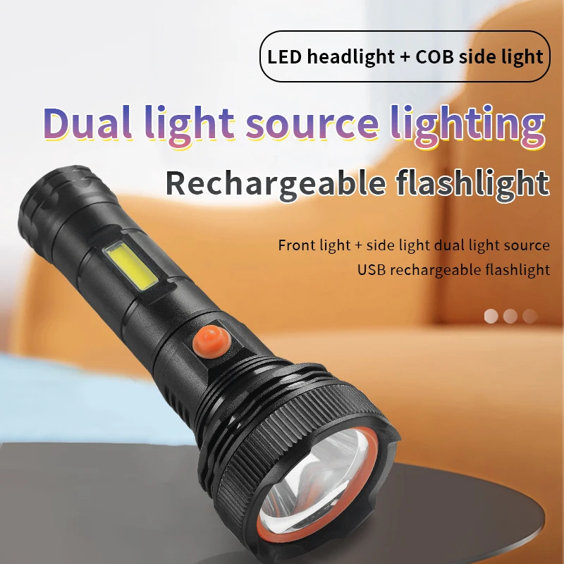 

Qingniu QN-10S6 Strong Light with Side Light LED Flashlight Home Outdoor Emergency Lighting Patrol Ultra Bright Flashlight