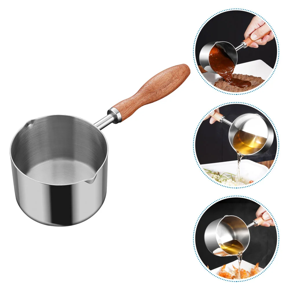 

Water Jugs Oil Pan Mini Pot Steaming Pouring Heater Sauce Reusable Silver Stainless Steel Saucepan Small Baby