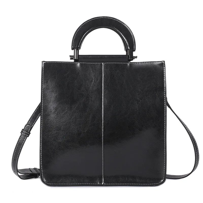 

Female Genuine Leather Handbags Women Shoulder Crossbody Bag Vintage High-capacity Tote Bag Minimalist Luxury Bag
