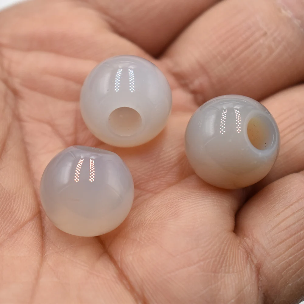 Großhandel 12 Stück/Set modische, hochwertige Natursteinperlen, runde Form, großes Loch, 16 mm, für Schmuckherstellung, kostenloser Versand – Detail 20