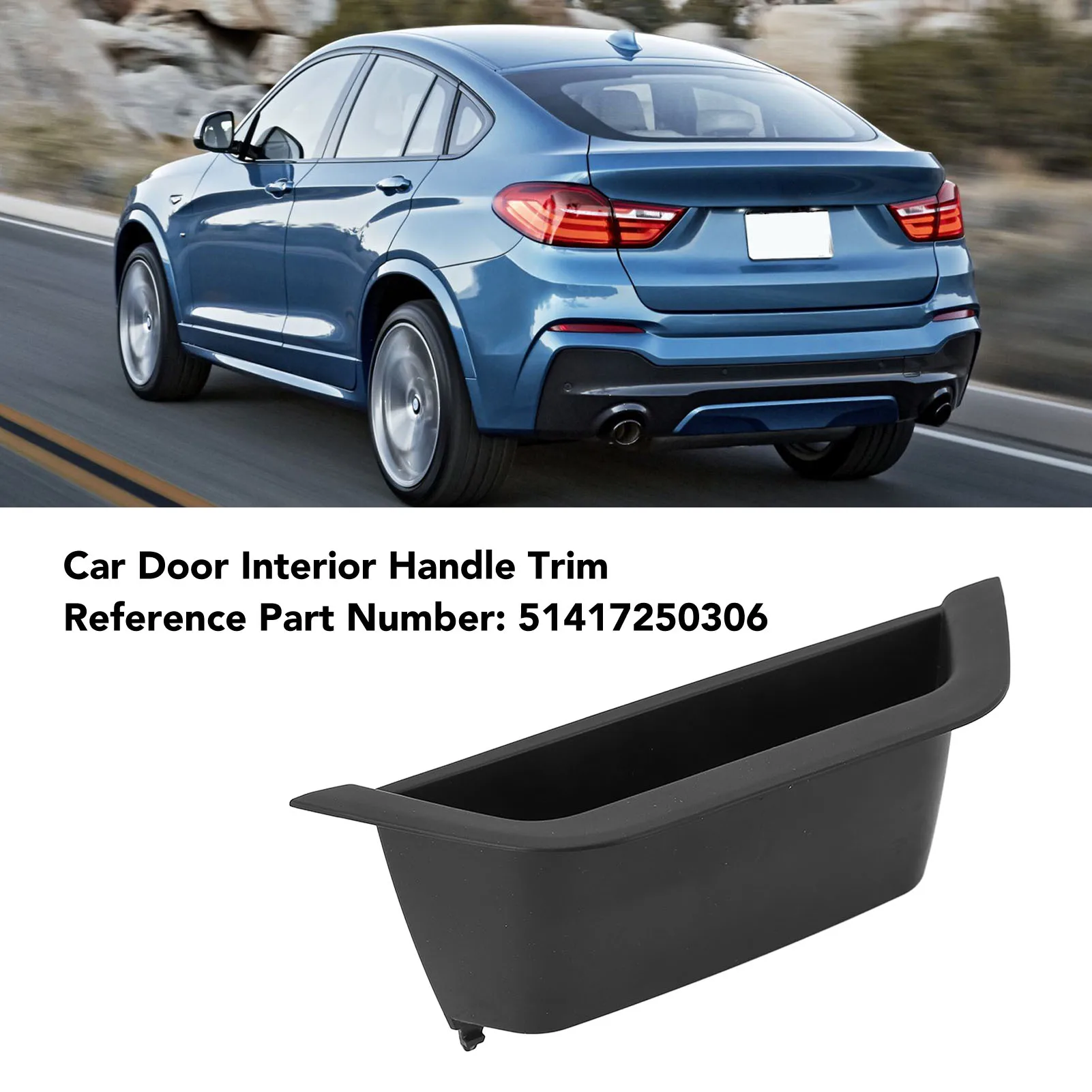 Car Door Interior Handle Trim 51417250306 Front Left Inner Inside Handle Cover Fit For BMW X3 F25 X4 F26 2011-2017