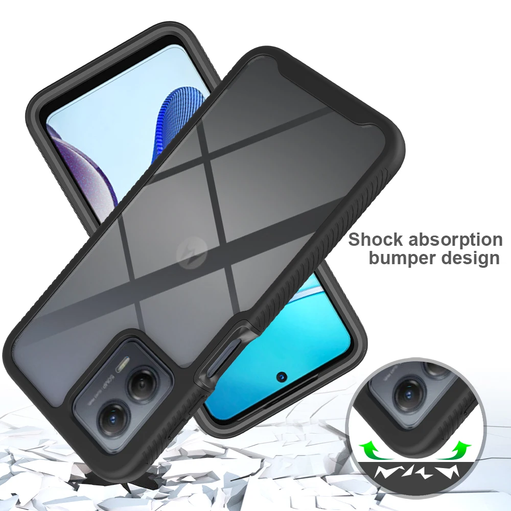 Hybrid Rugged Armor Shockproof Phone Case For Motorola Moto G Power Stylus 5G 2023 TPU Frame Transparent Plastic Back Cover