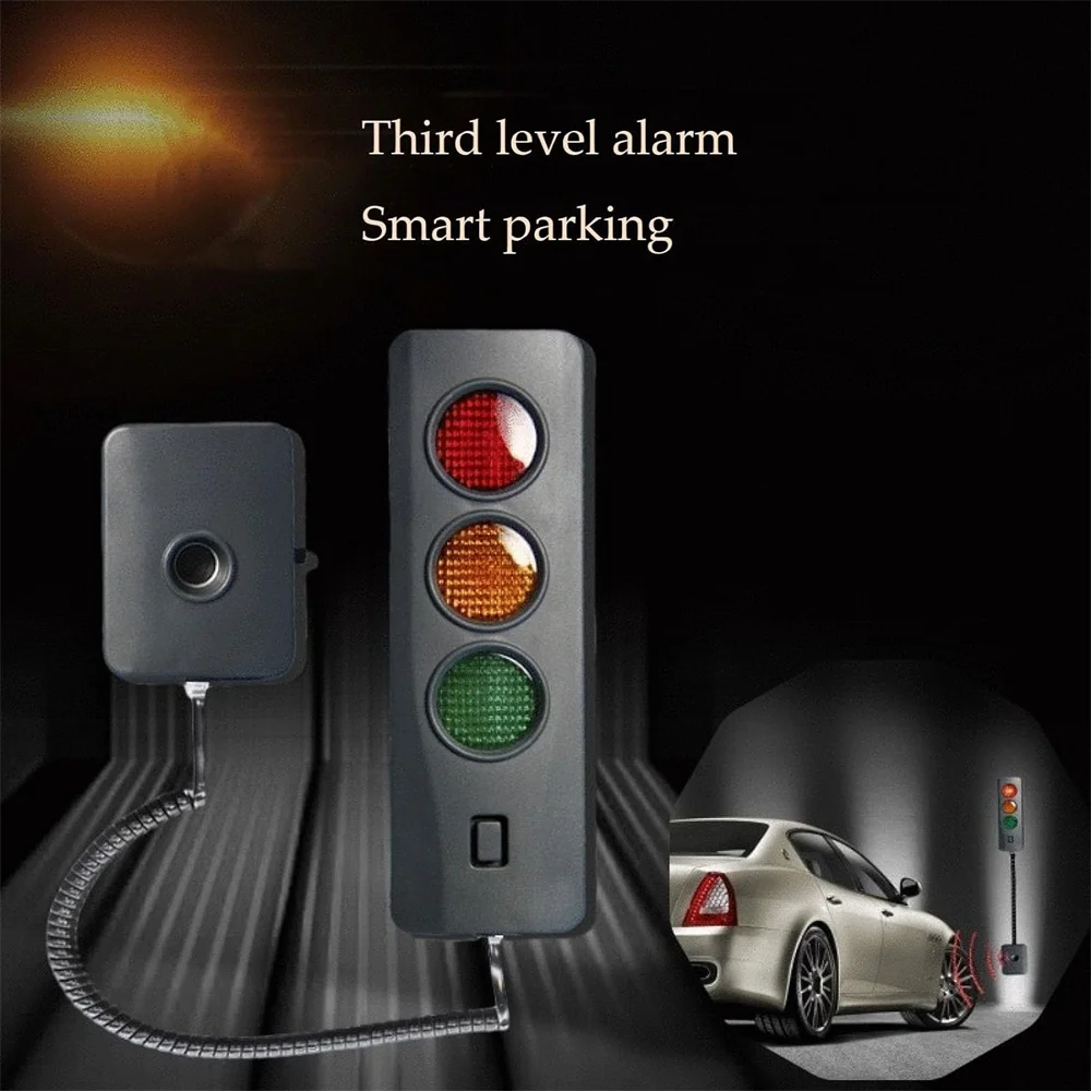 Auto Parking System Anti Collision Distance Stop Aid with Three Colors Light Parking Warning Alarm Adjustable Battery Operated