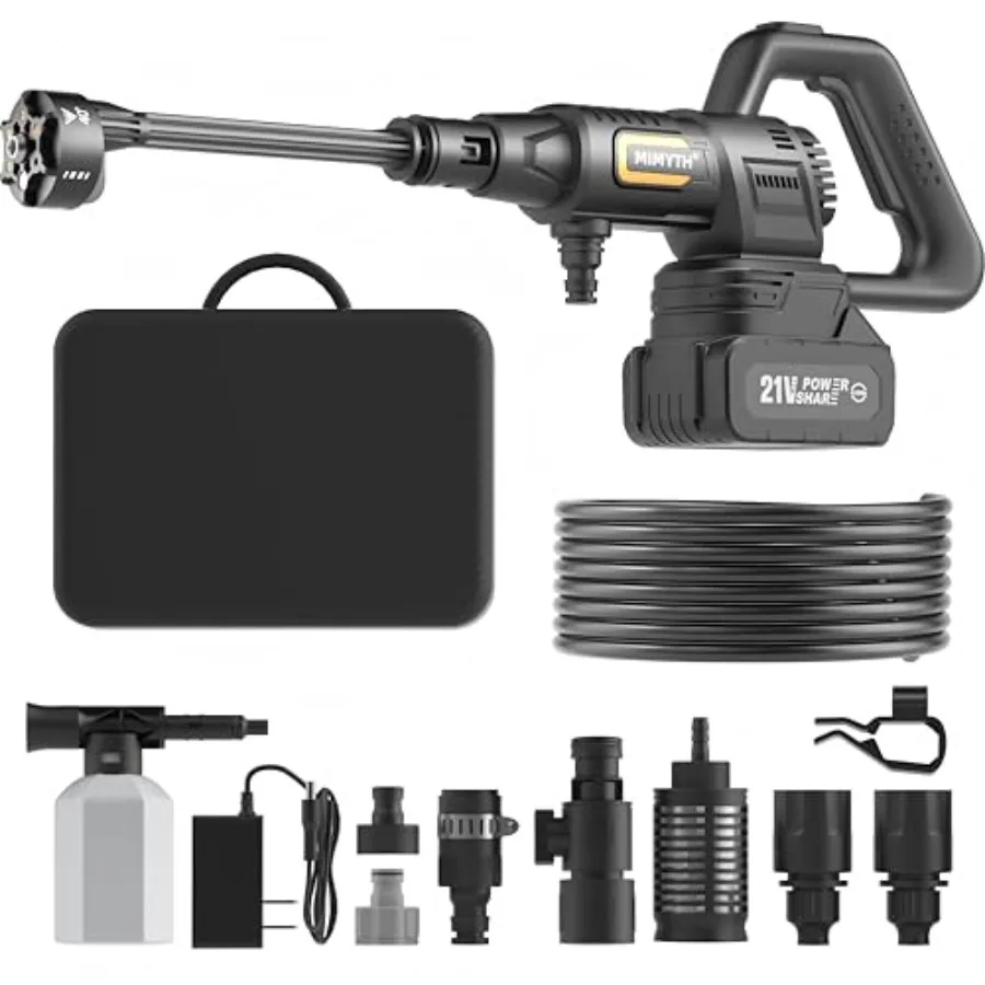 

Cordless Pressure Washer Battery Powered; 1200PSI Cordless Power Washer with Brushless Motor 4.0Ah Battery 6-in-1 Nozzle 3 Leve
