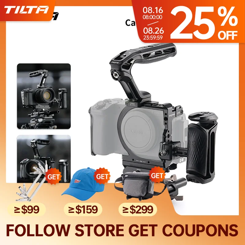 TILTA R6 V Kamerakäfig für Canon EOS R6 V Pro Kit mit Kabelklemme Xeno Seitengriff PD V-Mount Batterieplatte TA-T102