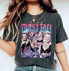 Vintage P Nk piosenkarka T Shirt różowy koncert karnawał Tour długie lub krótkie rękawy