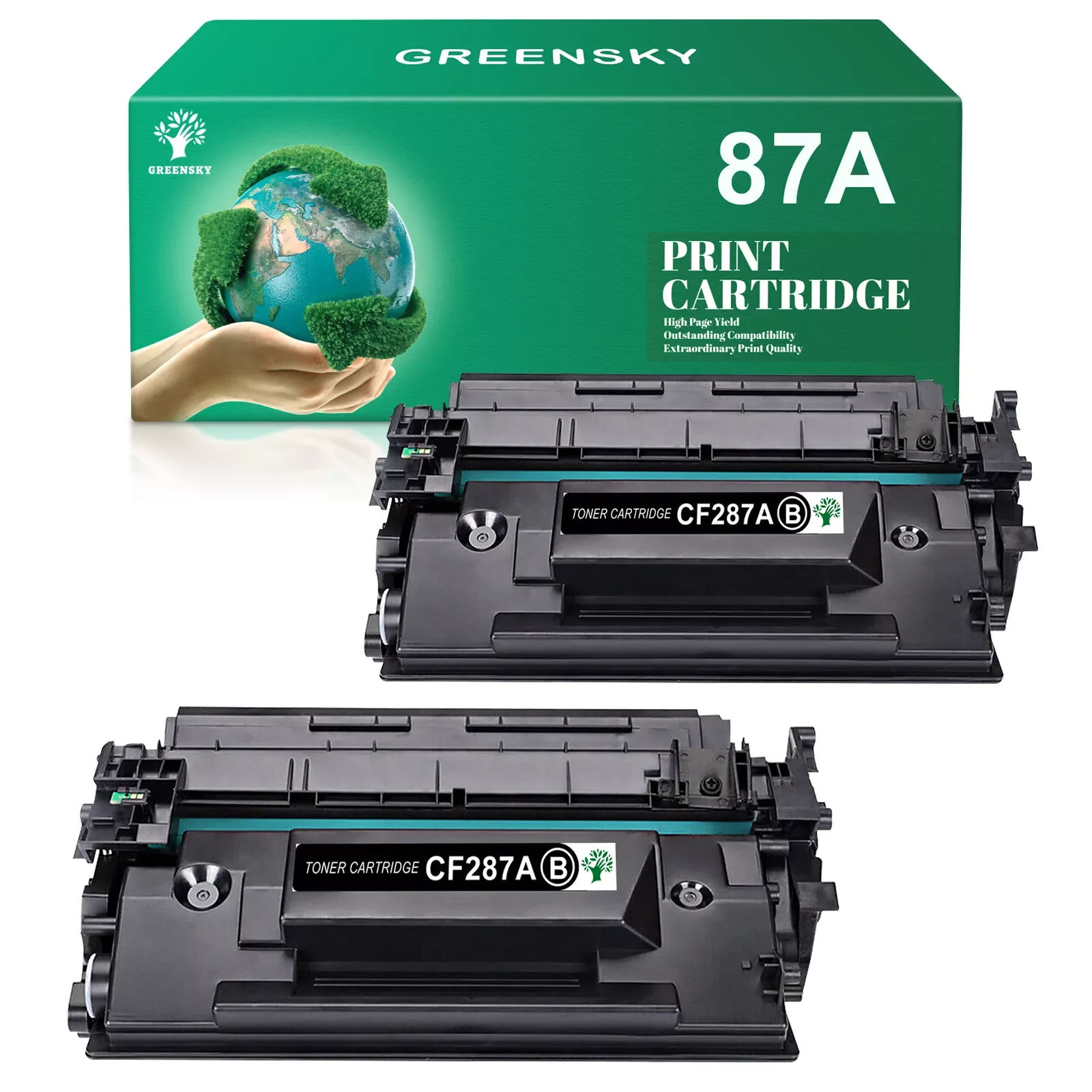 2 Pack Toner Replacement For HP Laserjet M506 M506x MFP M527 87A CF287A Black