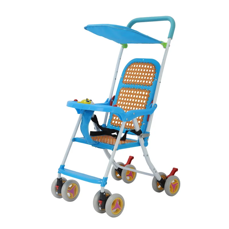 

Simple bamboo weaving newborn baby, sitting cart can sit and lie down, light summer bamboo rattan, bamboo